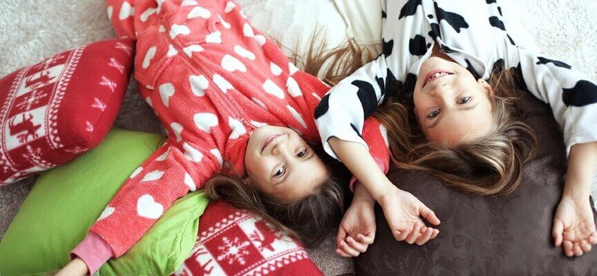 kids in pajamas